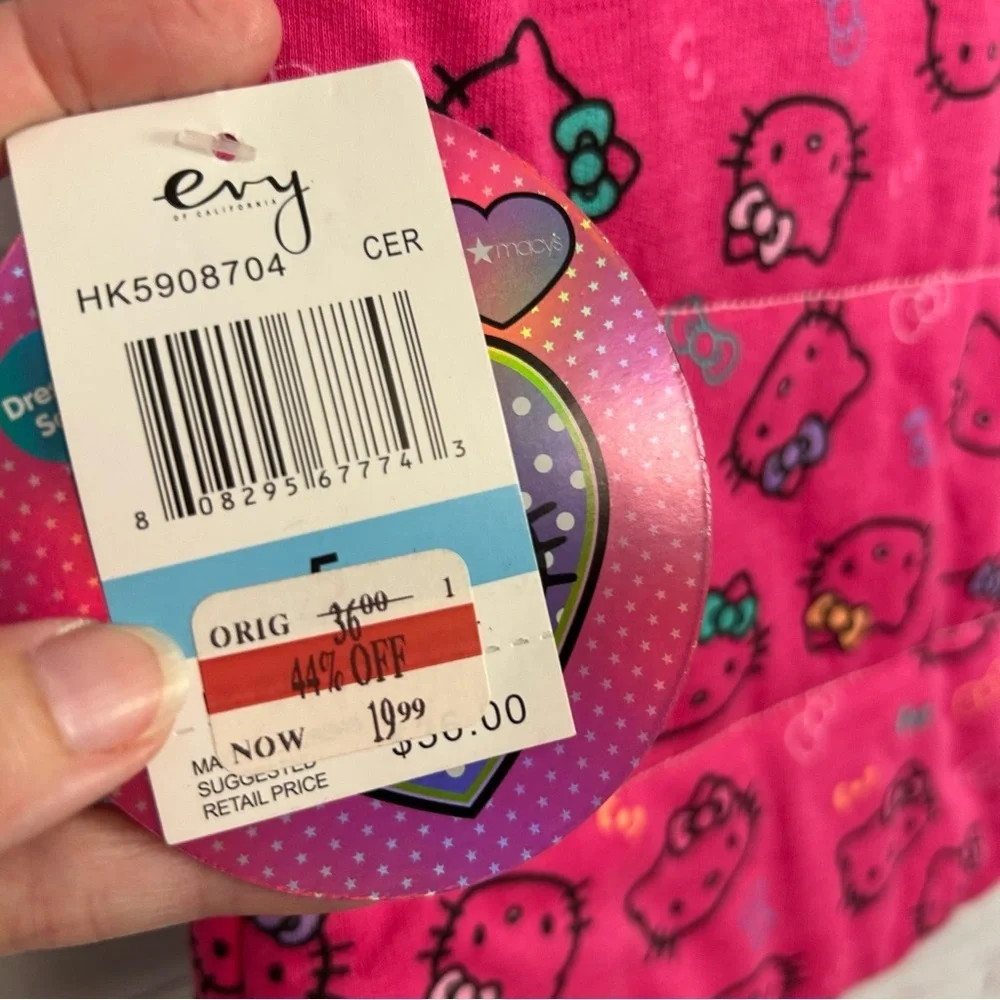 Hello Kitty Sanrio New Deadstock quilted snap down  vest novelty pink gem size 5